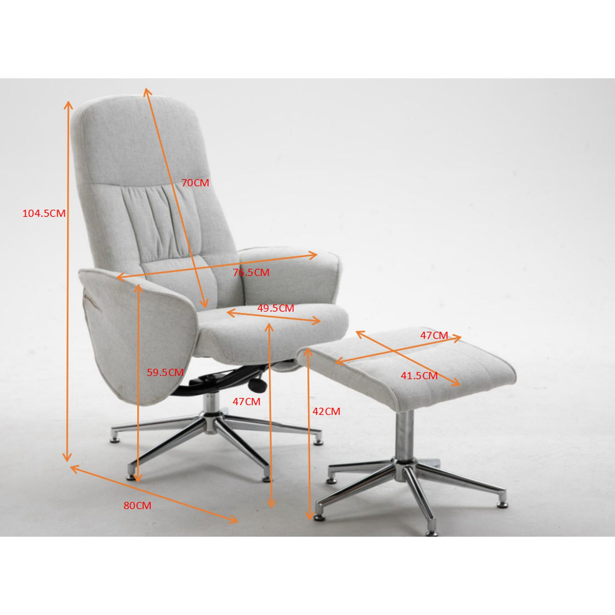 Rolf Fåtölj recliner Krom