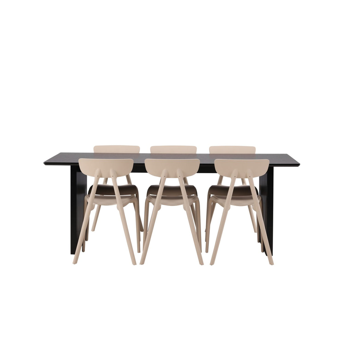 Vail, Ursholmen Rektangulär matgrupp Beige, Svart, 200 x 100