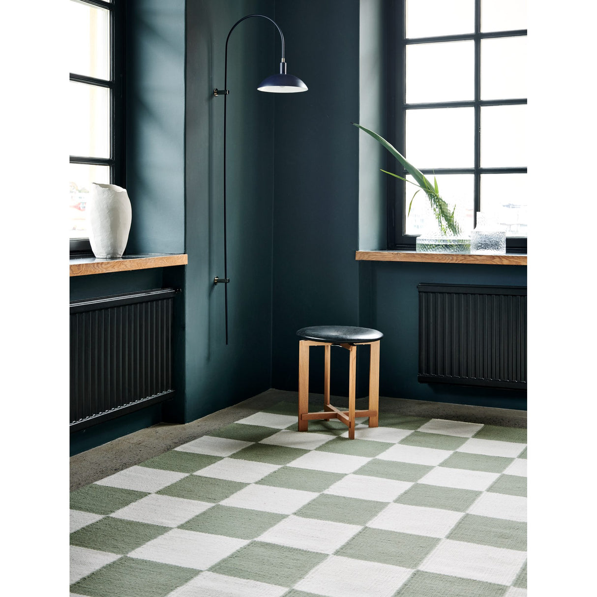 Square Matta Vit/Grön