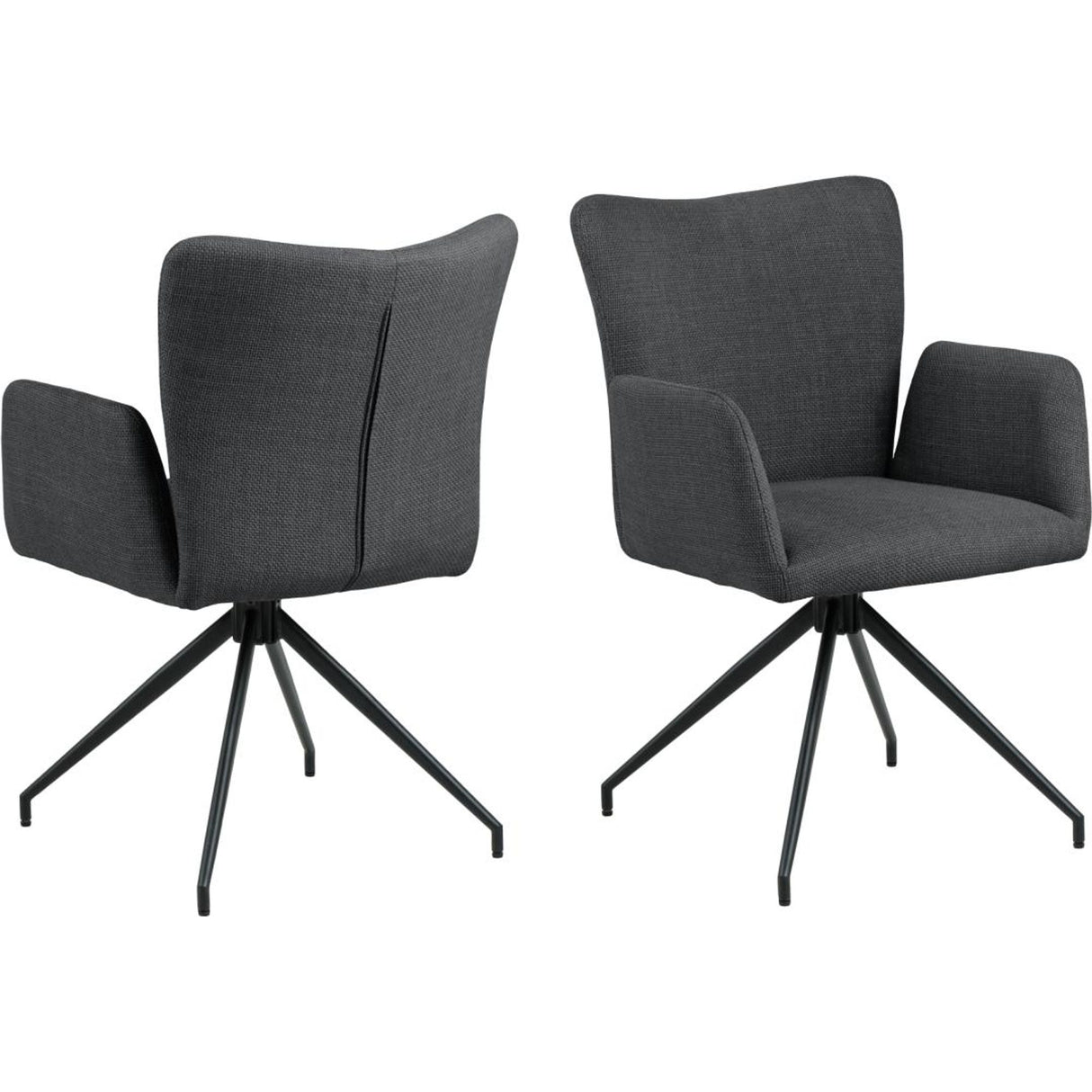 Millau Karmstol Basel tyg Mörkgrå