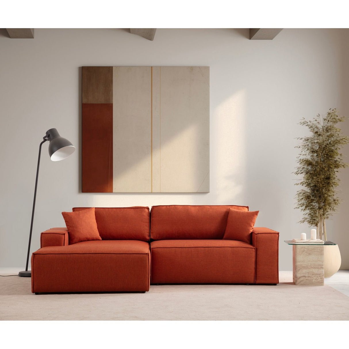 Nouméa Corner (260 x 78 x 170 cm) Hörnsoffbädd Orange, Vänster