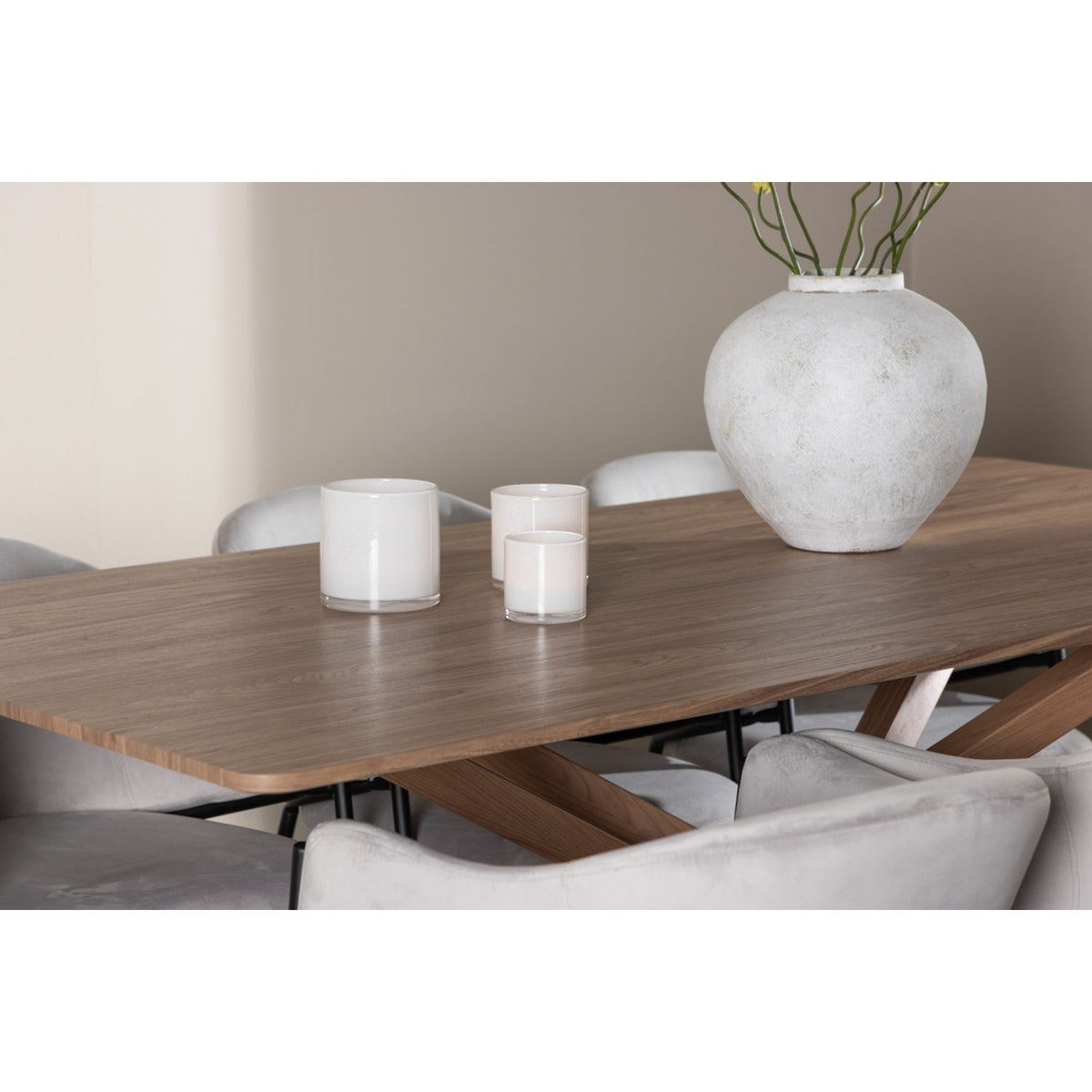 Piazza, Evelina Rektangulär matgrupp Svart,Grå, Mocka, 180 x 90