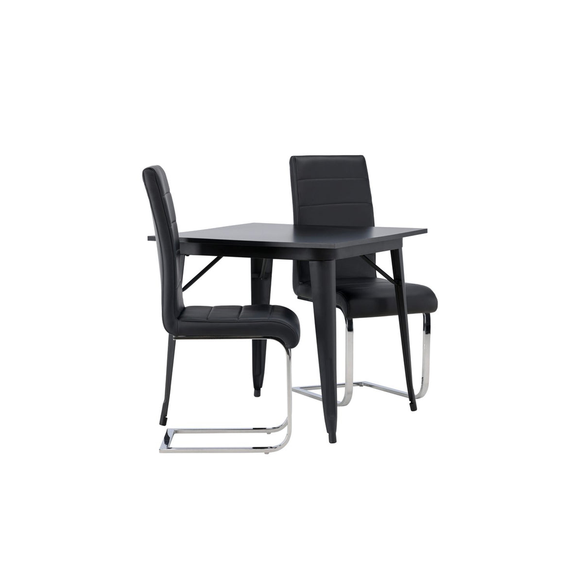 Tempe, Tempo Rektangulär matgrupp Svart,Grå, Svart, 80 x 80