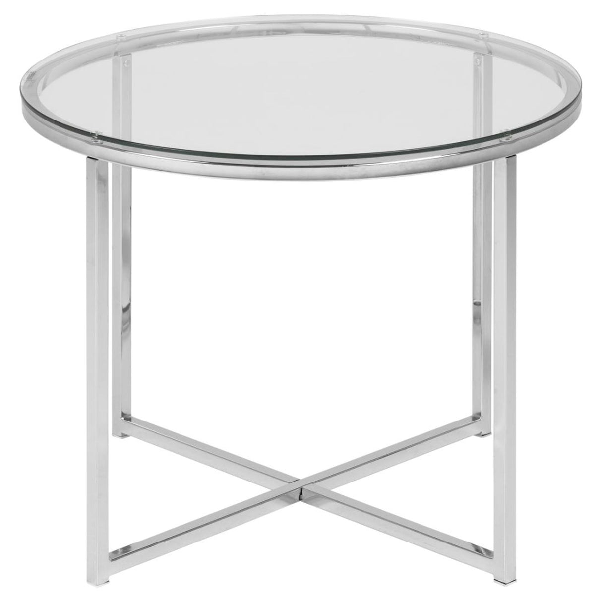 Cross Sidobord Rund 55 cm Krom