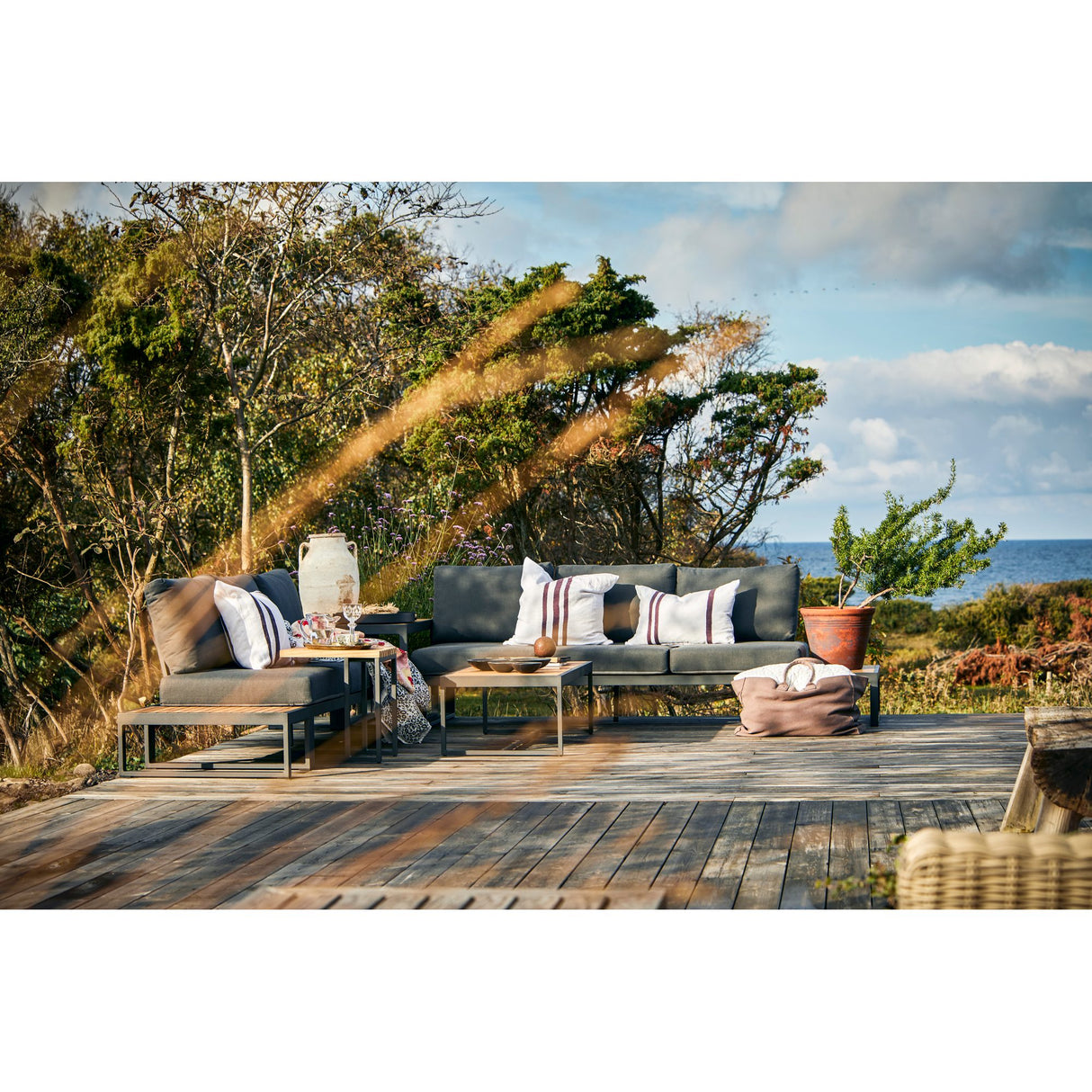 Oxelunda Utesidobord Högt Grå