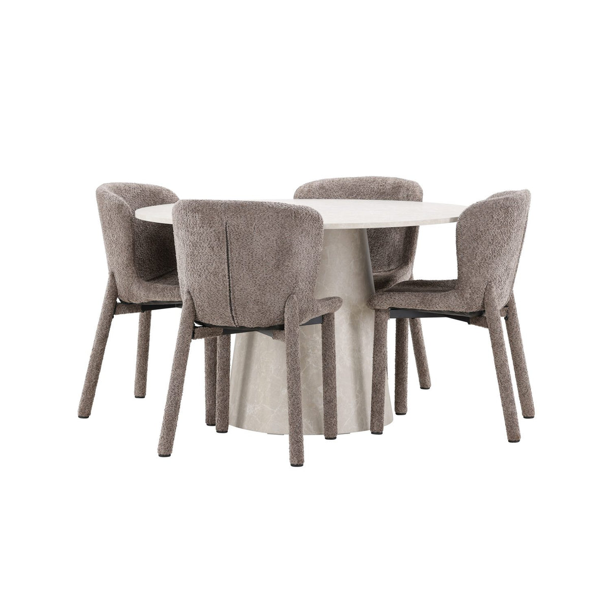 Lanzo, Astoria Runt matgrupp Brun, Beige, 4st