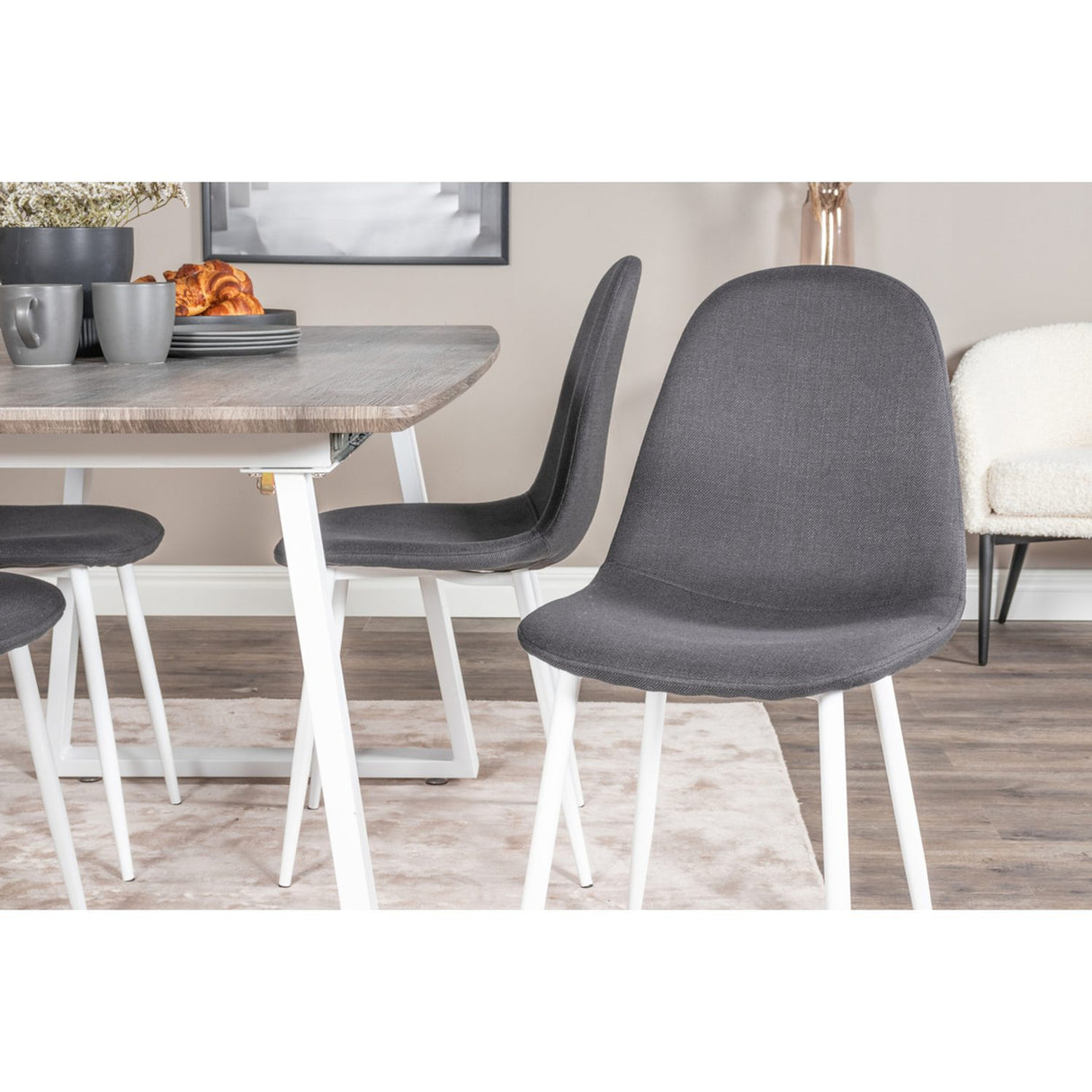 Inca, Polar Rektangulär matgrupp Svart, vit, Grå,Vit, 160 x 85