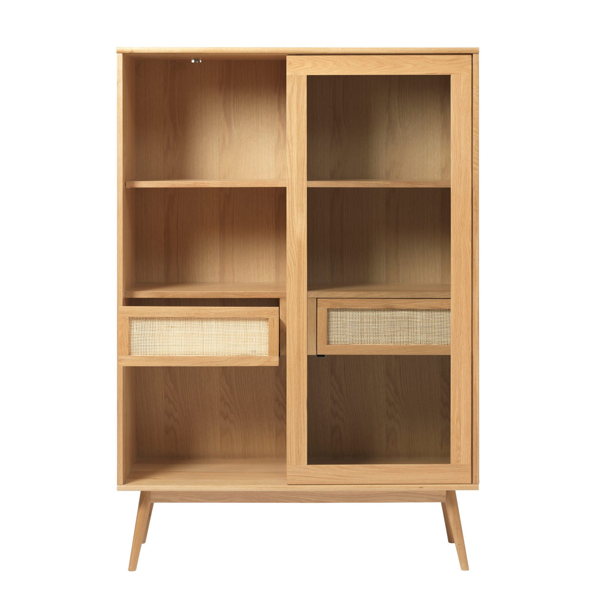 Raquel 160 cm Glas Skåp Naturlig Ek