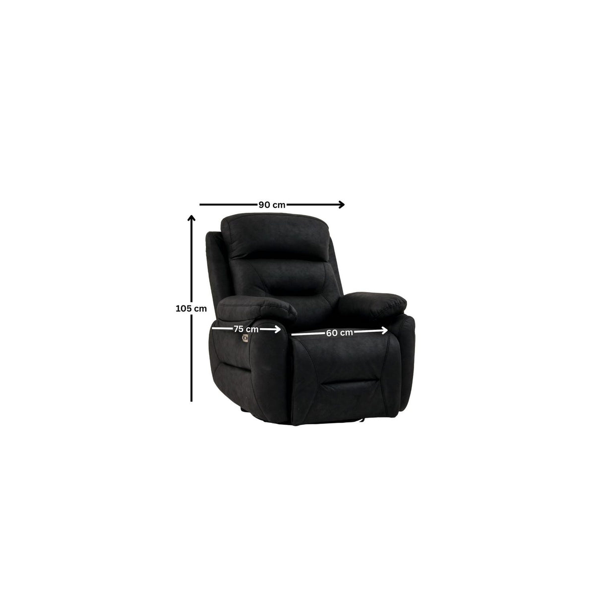 Angela Electric Reclinerfåtölj Svart