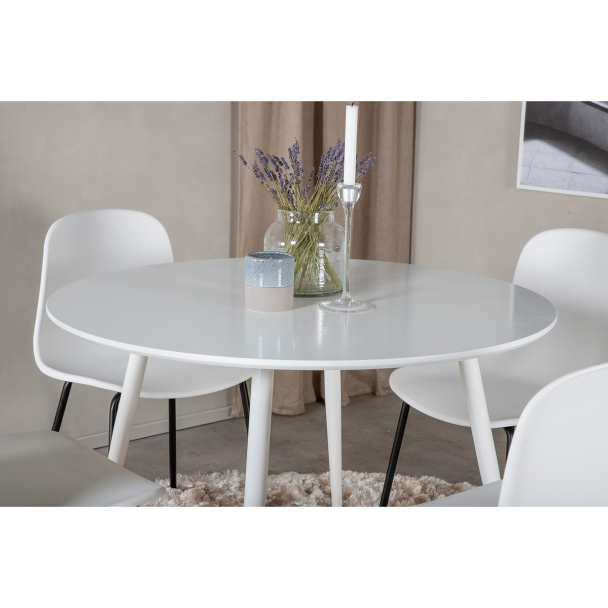 Plaza, Arctic Rund matgrupp Svart,Vitt, Vit, ⌀100