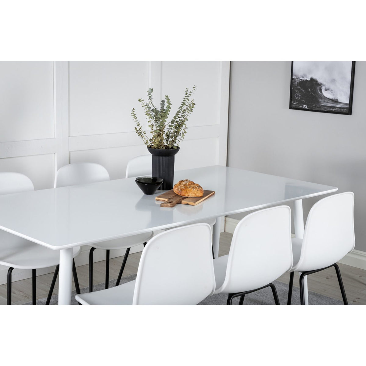 Polar, Arctic Rektangulär matgrupp Svart, vit, Vit, 180 x 90