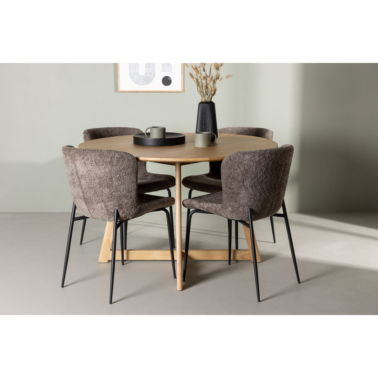 Yakidon, Modesto Rund matgrupp Svart,Brun, Brun, ⌀120