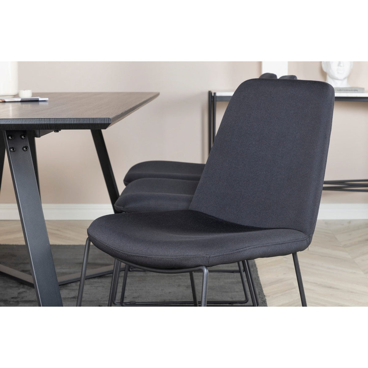 Marina, Muce Rektangulär matgrupp Svart, Svart, 180 x 90