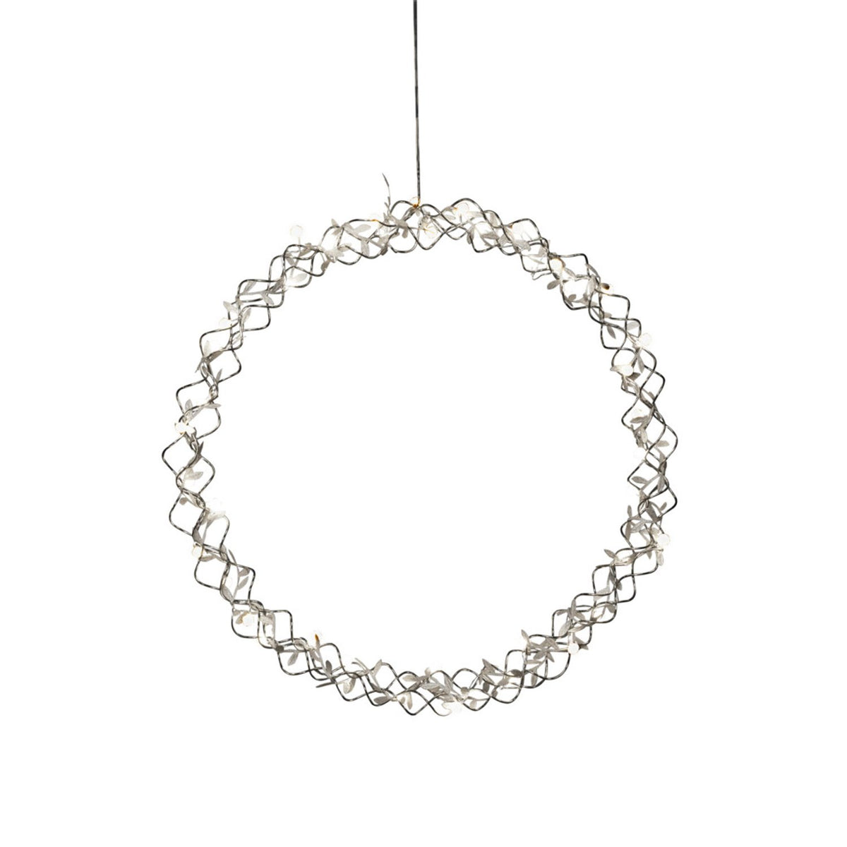 Dekoration 45 cm 40 varmvita LED Julkrans med Belysning Silver