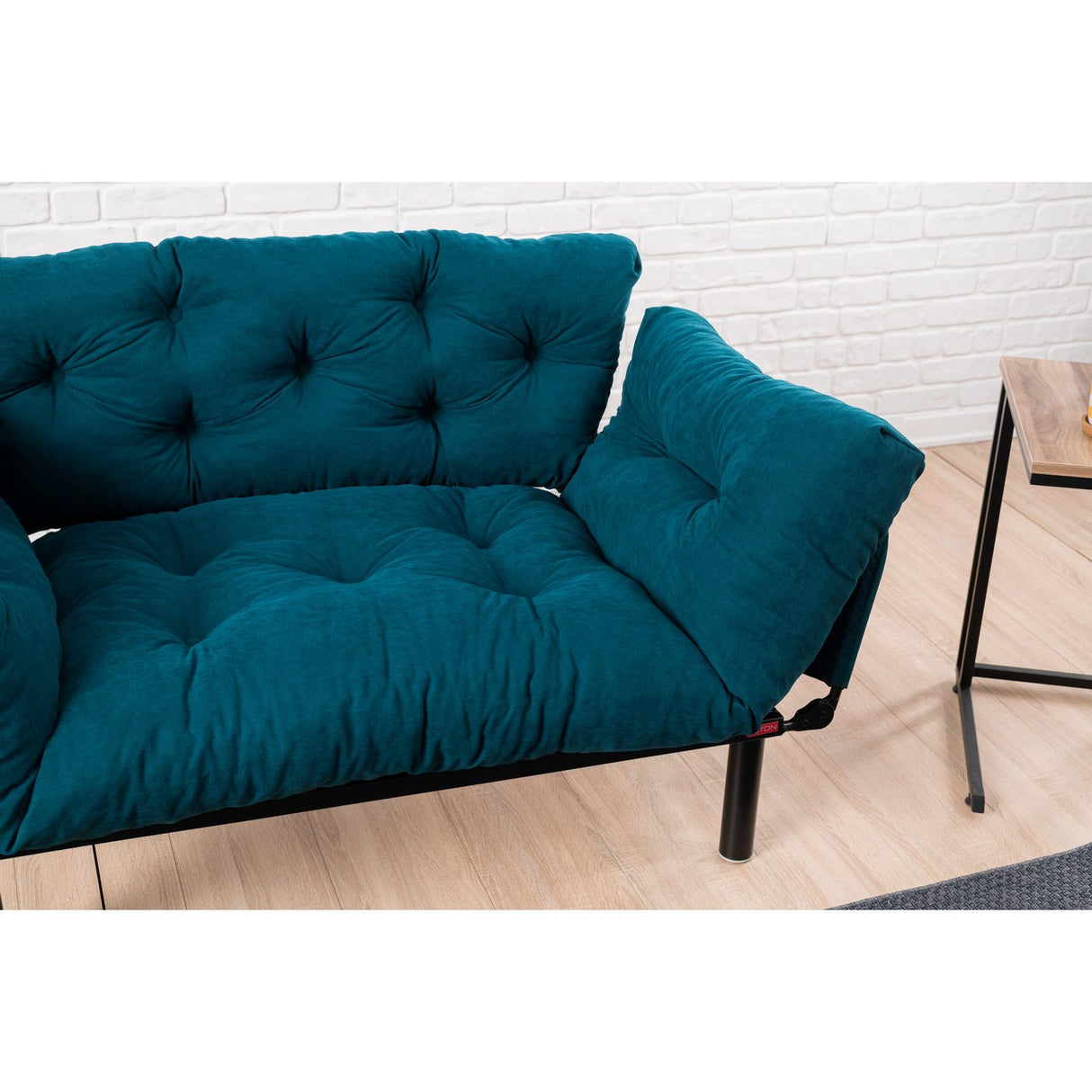 Helsingfors (155 x 85 x 70 cm) 2-sits bäddsoffa Petrolblå