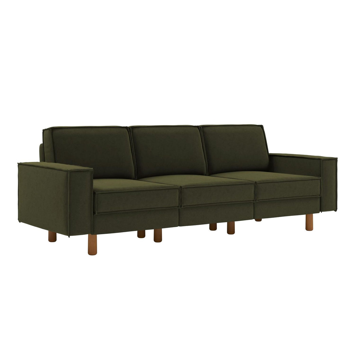 Tucson Extra (238 x 89 x 87 cm) 3-sitssoffa Olivgrön valnöt