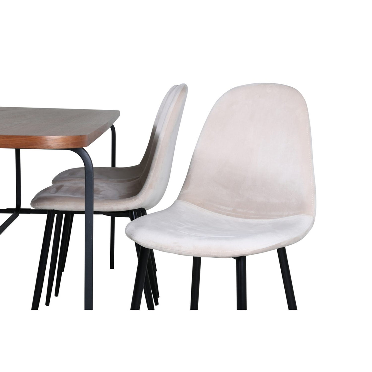 Uno, Polar Rektangulär matgrupp Beige, Svart, Svart,Natur, 200 x 90