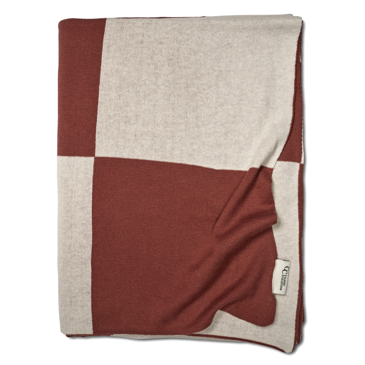 Square 130x170 cm Pläd Mörk Terracotta