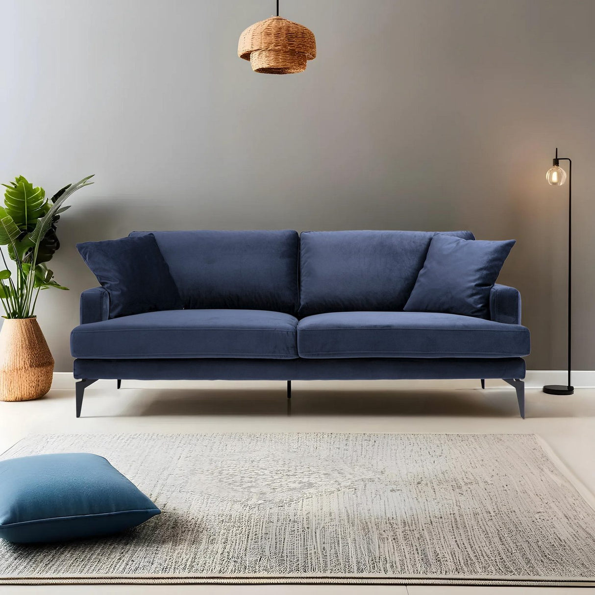 Tbilisi 3-sits (205 x 90 x 88 cm) 3-sitssoffa Marinblå