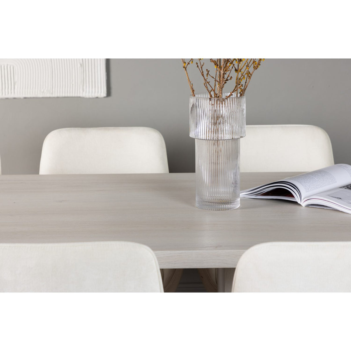 Olga, Rosie Rektangulär matgrupp Beige,Svart, Vit, 200 x 90