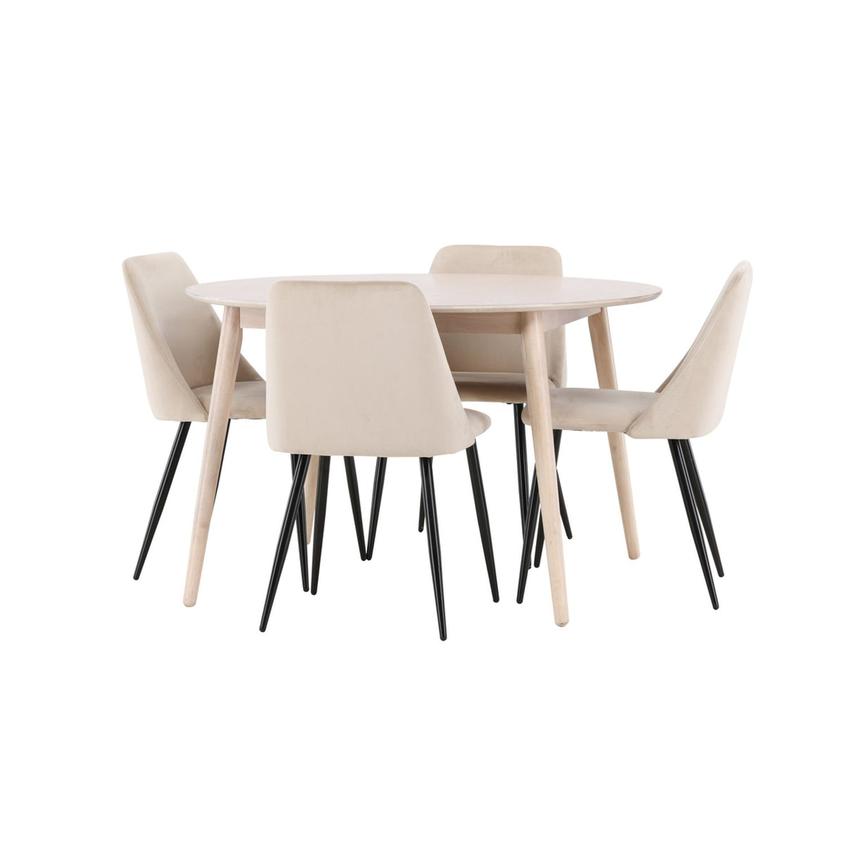 Flora, Night Runt matgrupp Beige, Svart, Vitlasyr, ⌀120