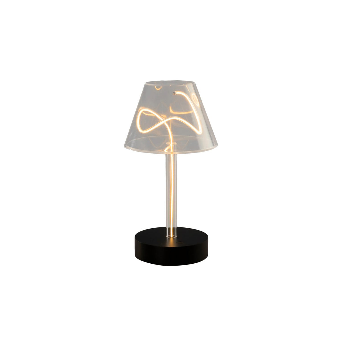 Edison bordslampa USB Bordslampa Ute/Inne Svart/Transparent