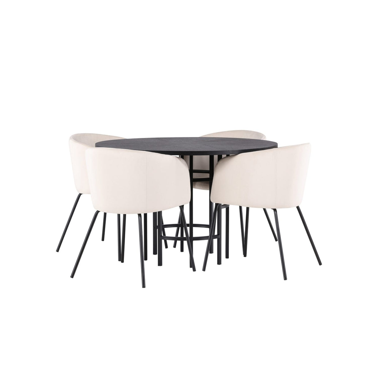 Copenhagen, Berit Rund matgrupp Beige, Svart, Svart, ⌀115