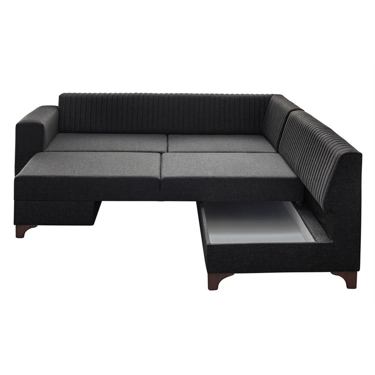 Harare (125 x 190 cm) Bäddsoffa, hörn Antracit, Höger