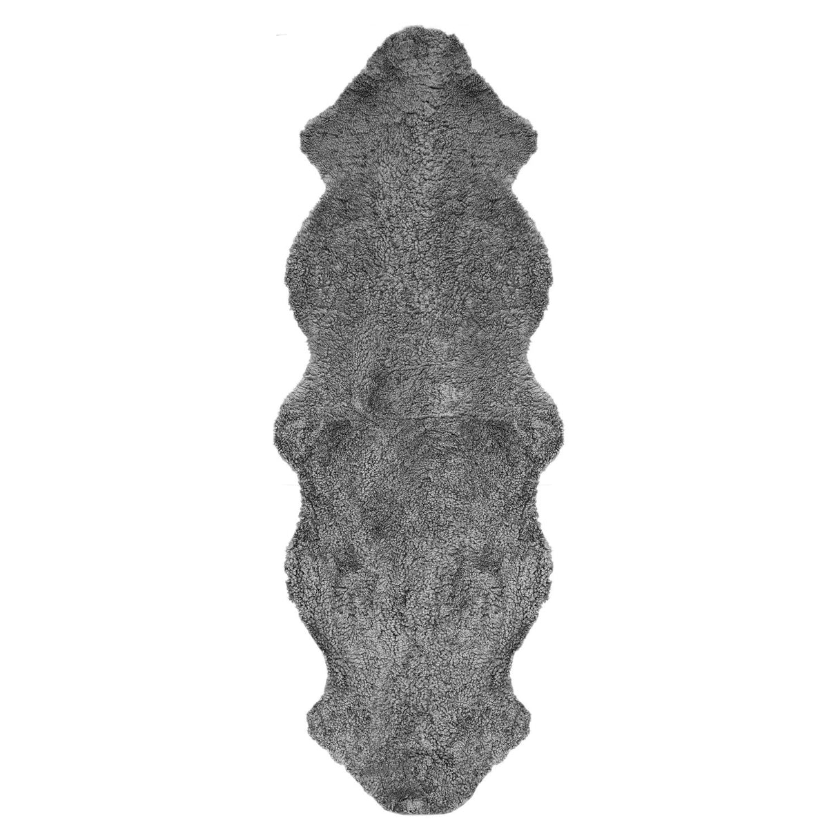 Curly Dubbel Fårskinn Fäll Gotland Grey