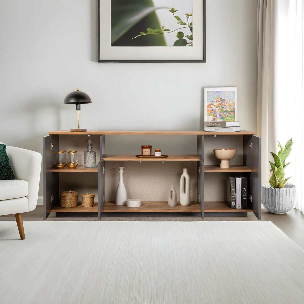 Asprilla Konsolbord Antracit / Atlantic Pine