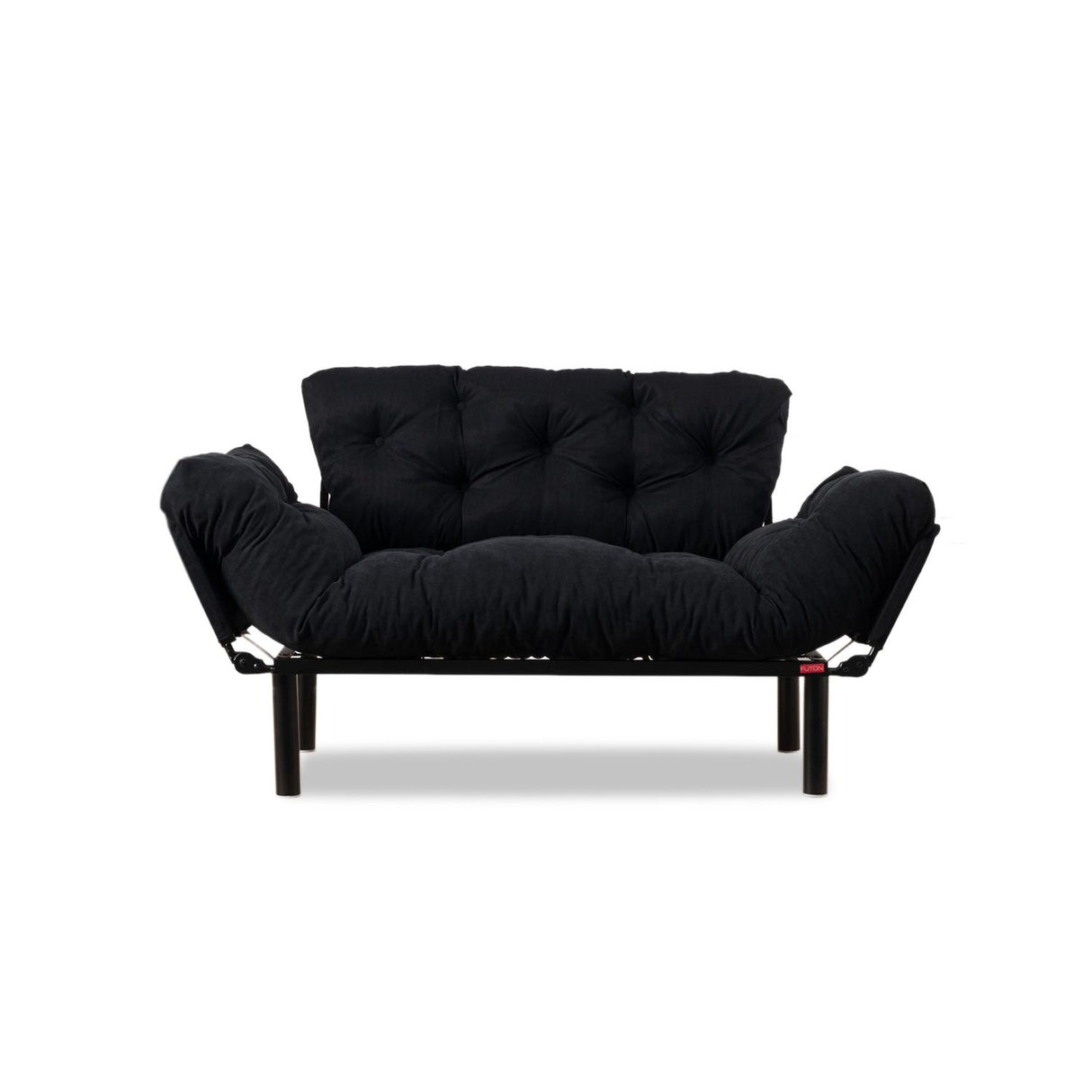 Helsingfors (155 x 85 x 70 cm) 2-sits bäddsoffa Svart