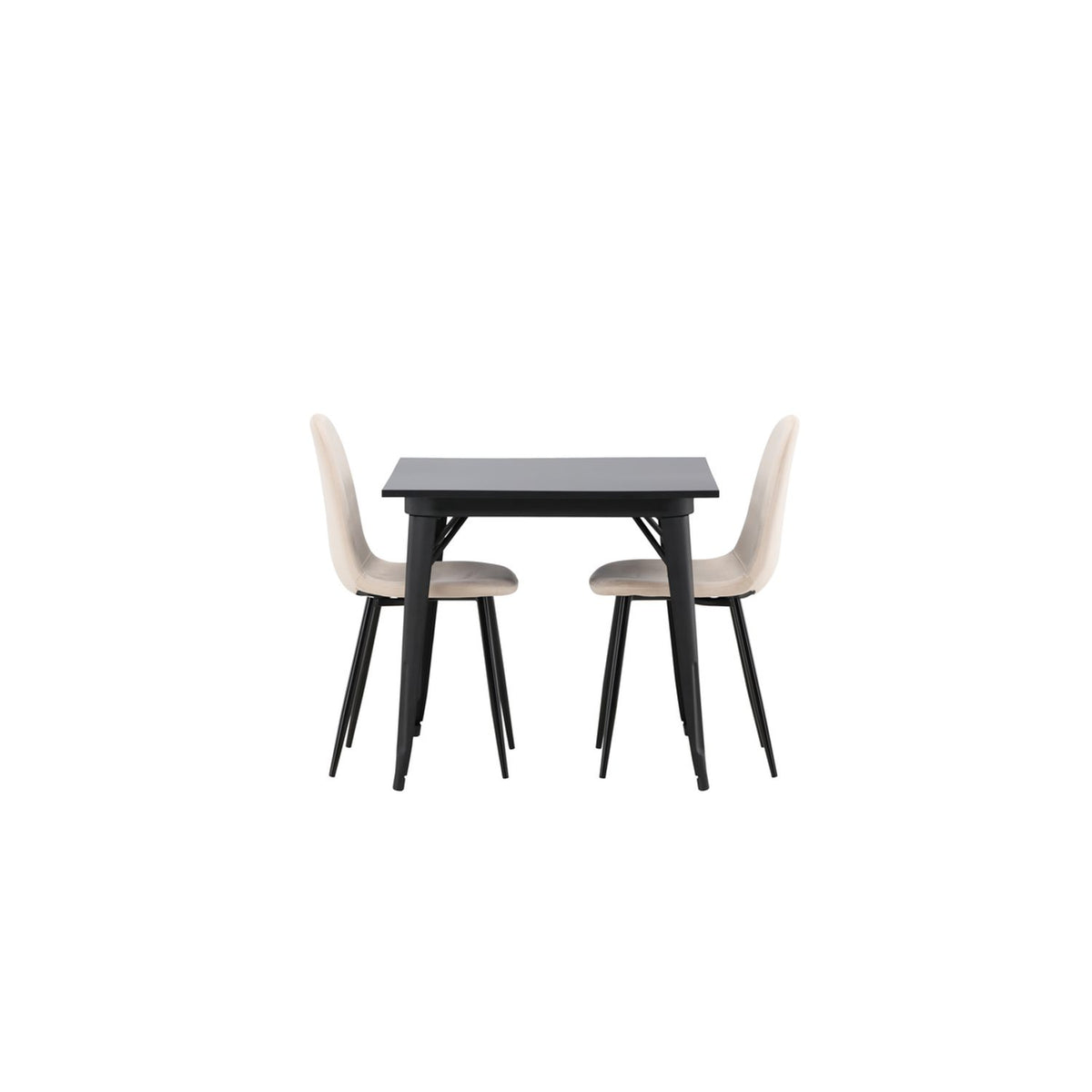 Tempe, Polar Rektangulär matgrupp Beige, Svart, Svart, 80 x 80