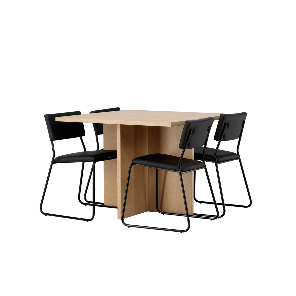 Leo, Kenth Rektangulär matgrupp Svart, Natur, 100 x 100