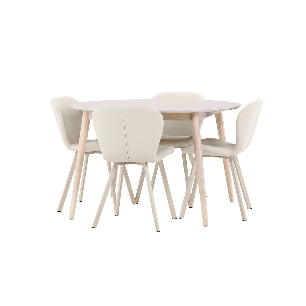 Flora, Lilja Runt matgrupp Beige, Vitlasyr, ⌀120