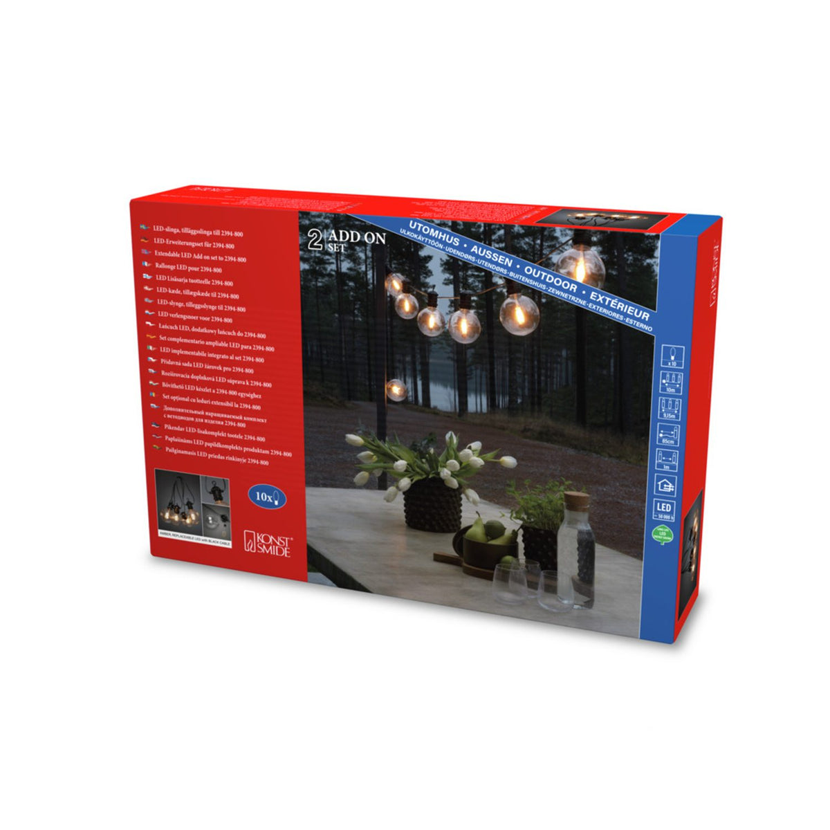 Tilläggsslinga för 2394, 10 Amber LED Ljusslinga Ute