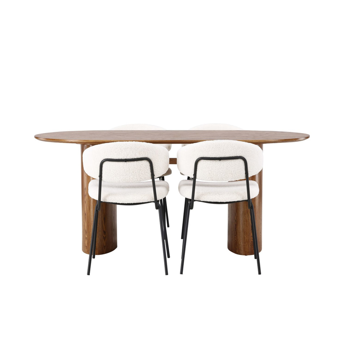 Isolde, Chico Ovalt matgrupp Vit, Natur, 4st