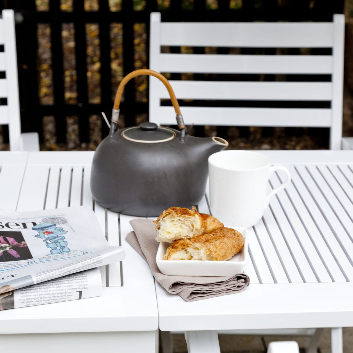 York Trädgårdsmöbelset Butterfly 1 Bord + 4 Stolar Vit