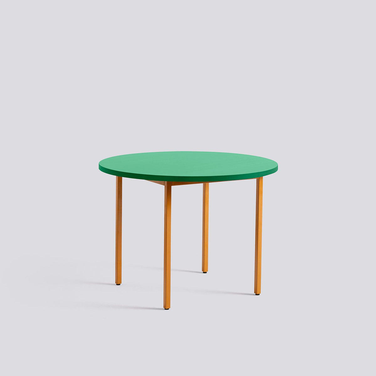 Two-Colour Ø105 × H74 cm Matbord Green mint, Ochre – pulverlackerat stål