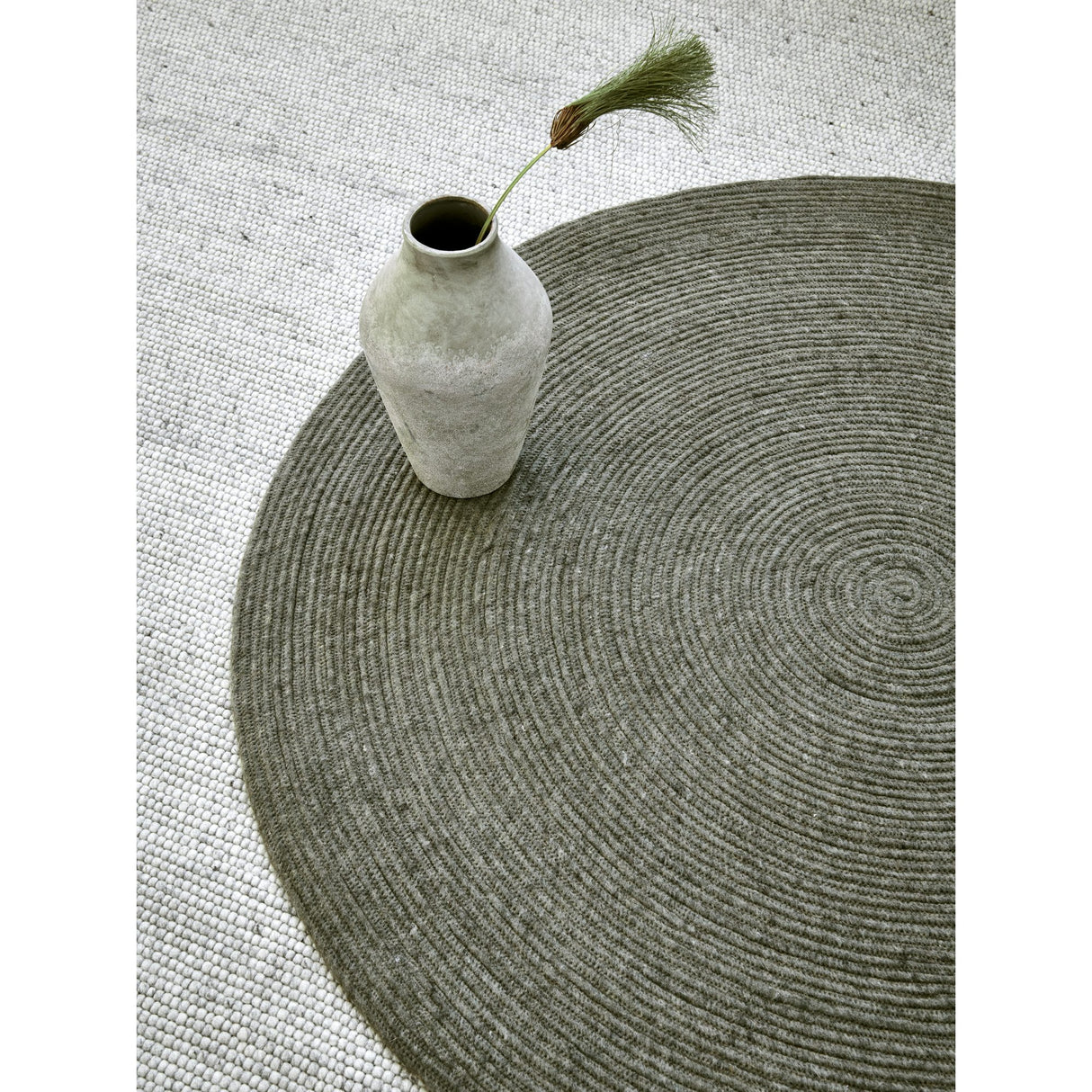 Merino Rund Matta Mörkgrön