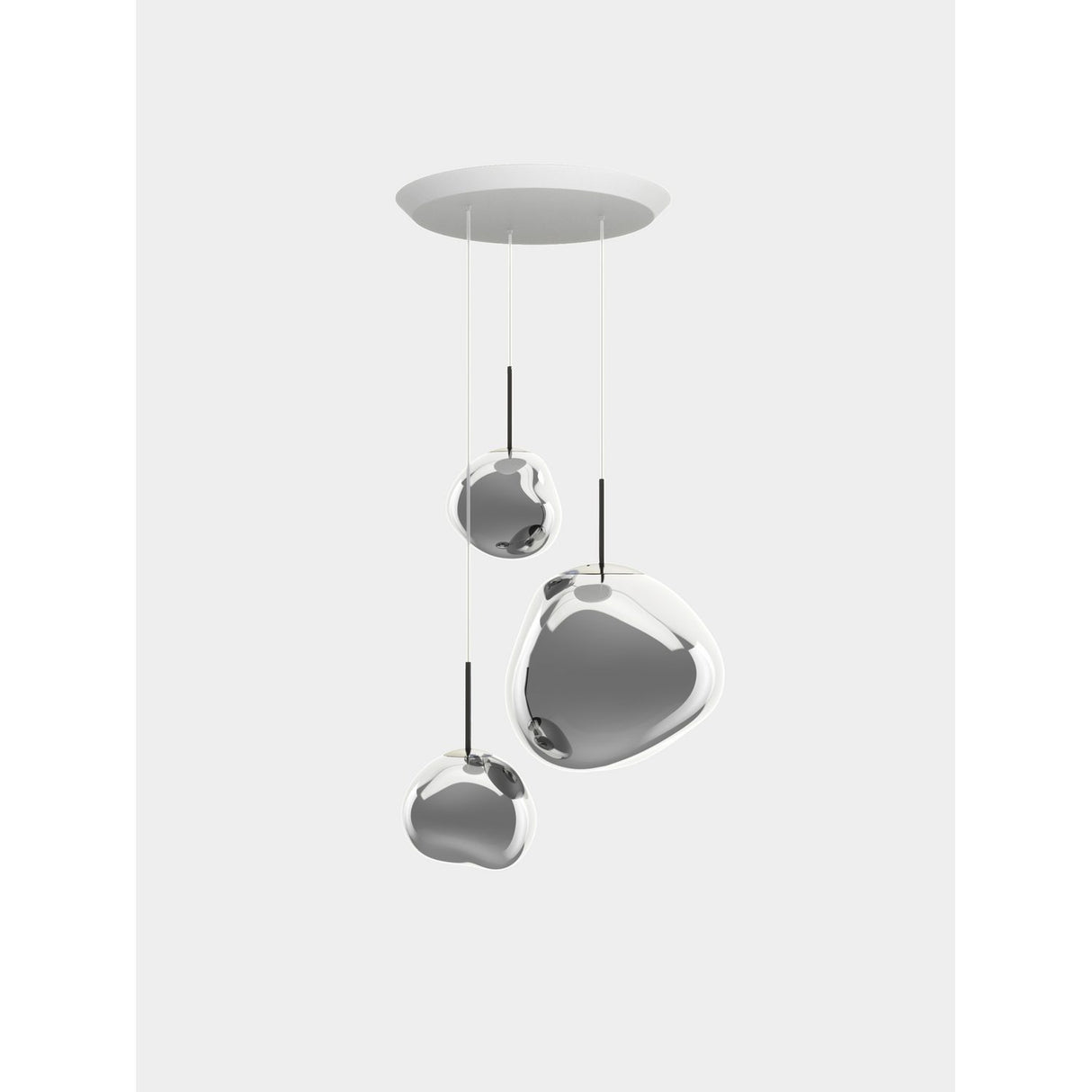 Melt Trio Round Pendelsystem LED Silver