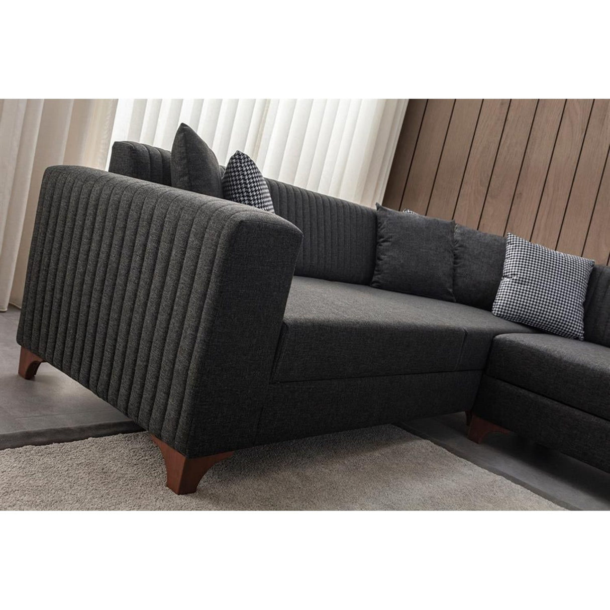 Harare (125 x 190 cm) Bäddsoffa, hörn Antracit, Höger