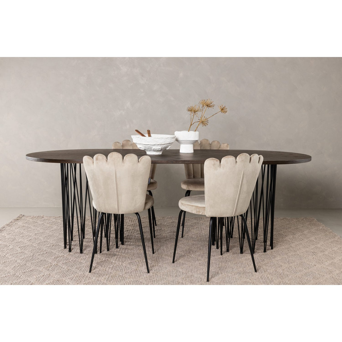 Stone, Limhamn Oval matgrupp Beige, Mocka, 4st