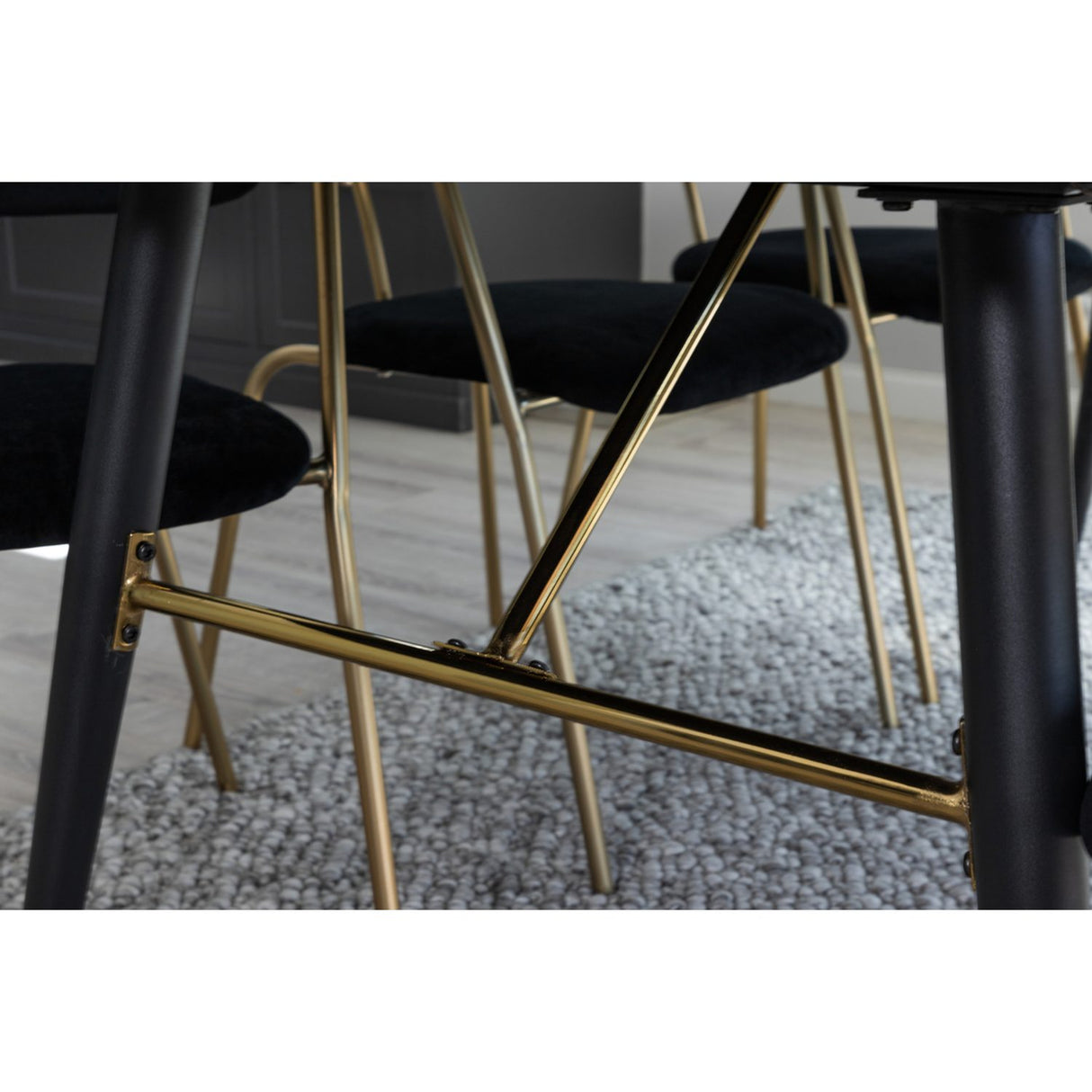 Gold, Arrow Rektangulär matgrupp Svart,Guld, Svart, 180 x 85