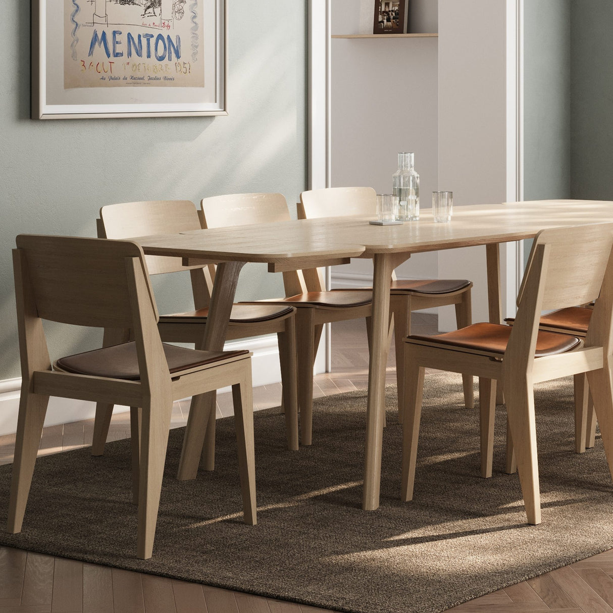 Stolsdyna Elvo i Läder Ljusbrun