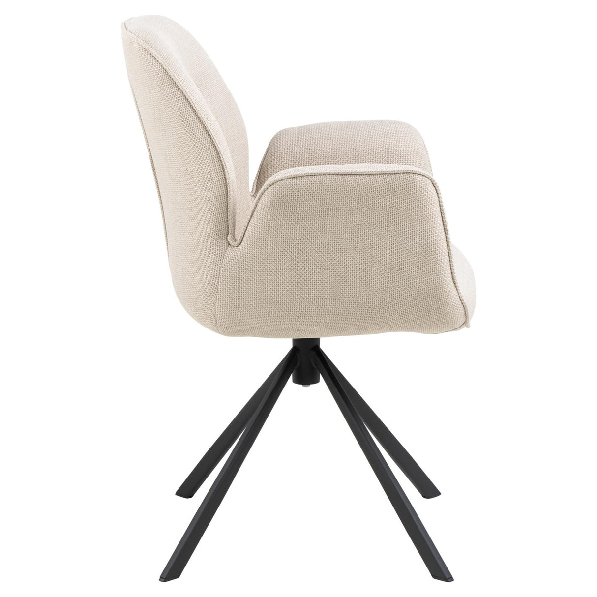 Millau Karmstol Snurr Basel tyg Beige