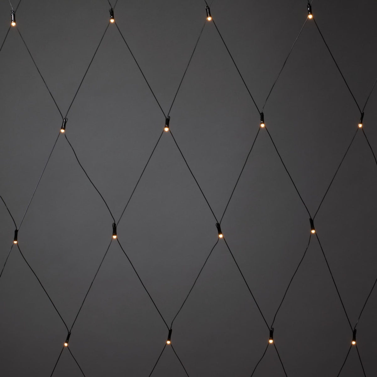 Nät Frostad LED Svart kabel 24V/IP44 Ljusslinga Ute 3x3m, Amber