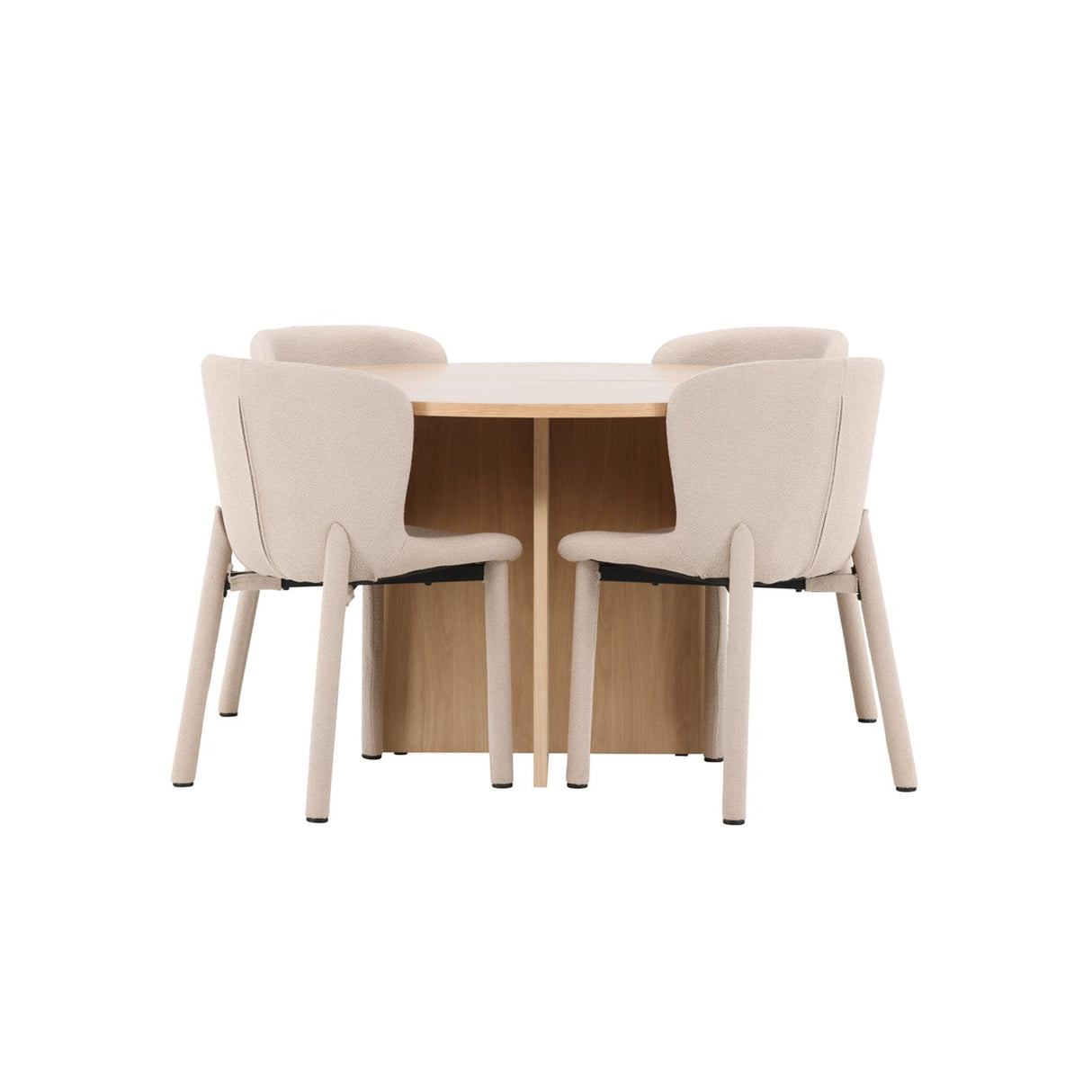 Strada, Astoria Oval matgrupp Beige, Vitputsad, 4st