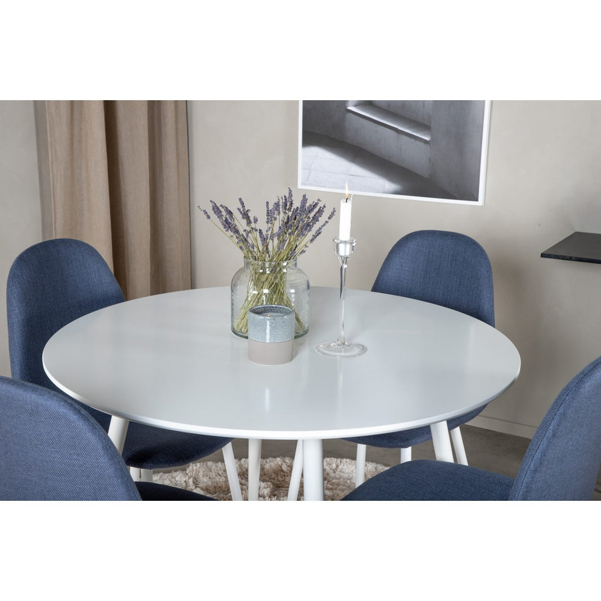 Plaza, Polar Rund matgrupp Blå, vit, Vit, ⌀100