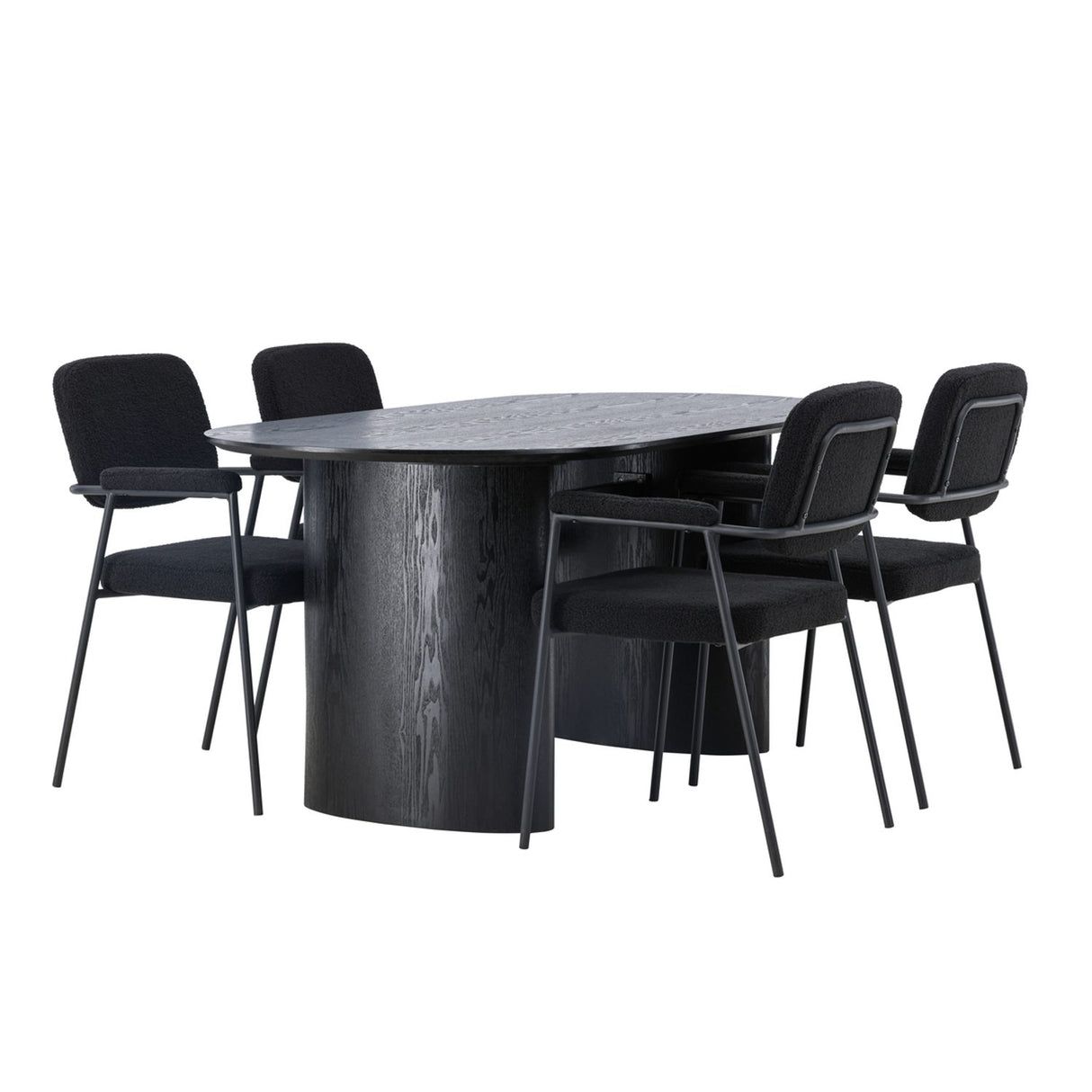 Isolde, Yesterday Oval matgrupp Svart, Svart, 180 x 90