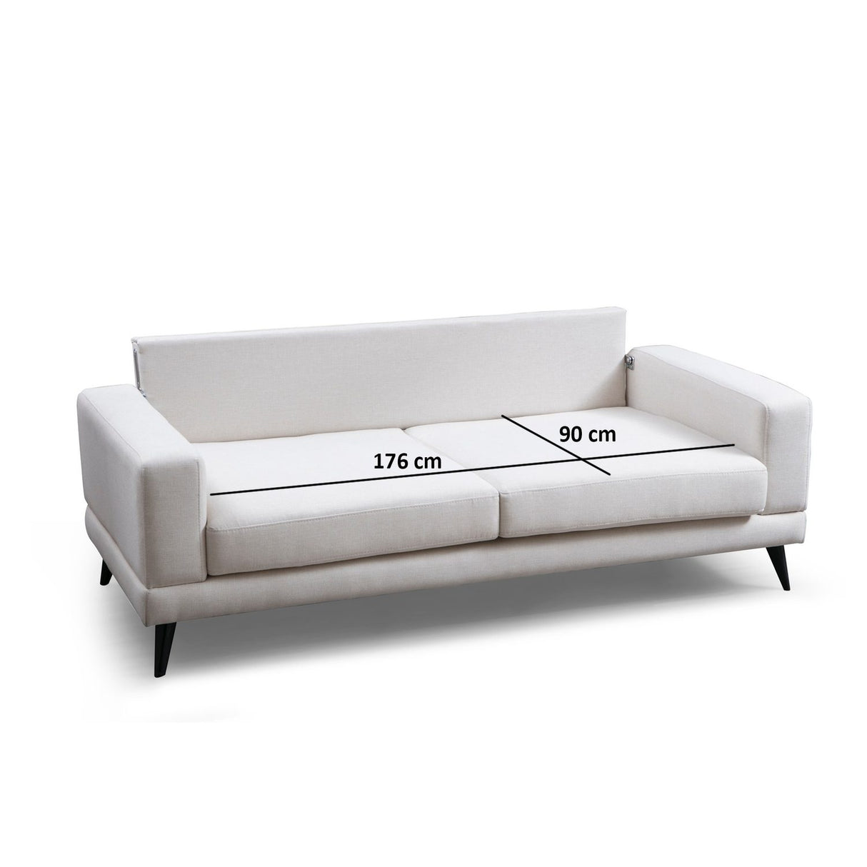 Nordic 3-sits (210 x 90 x 85 cm) Beige 3-sitssoffbädd